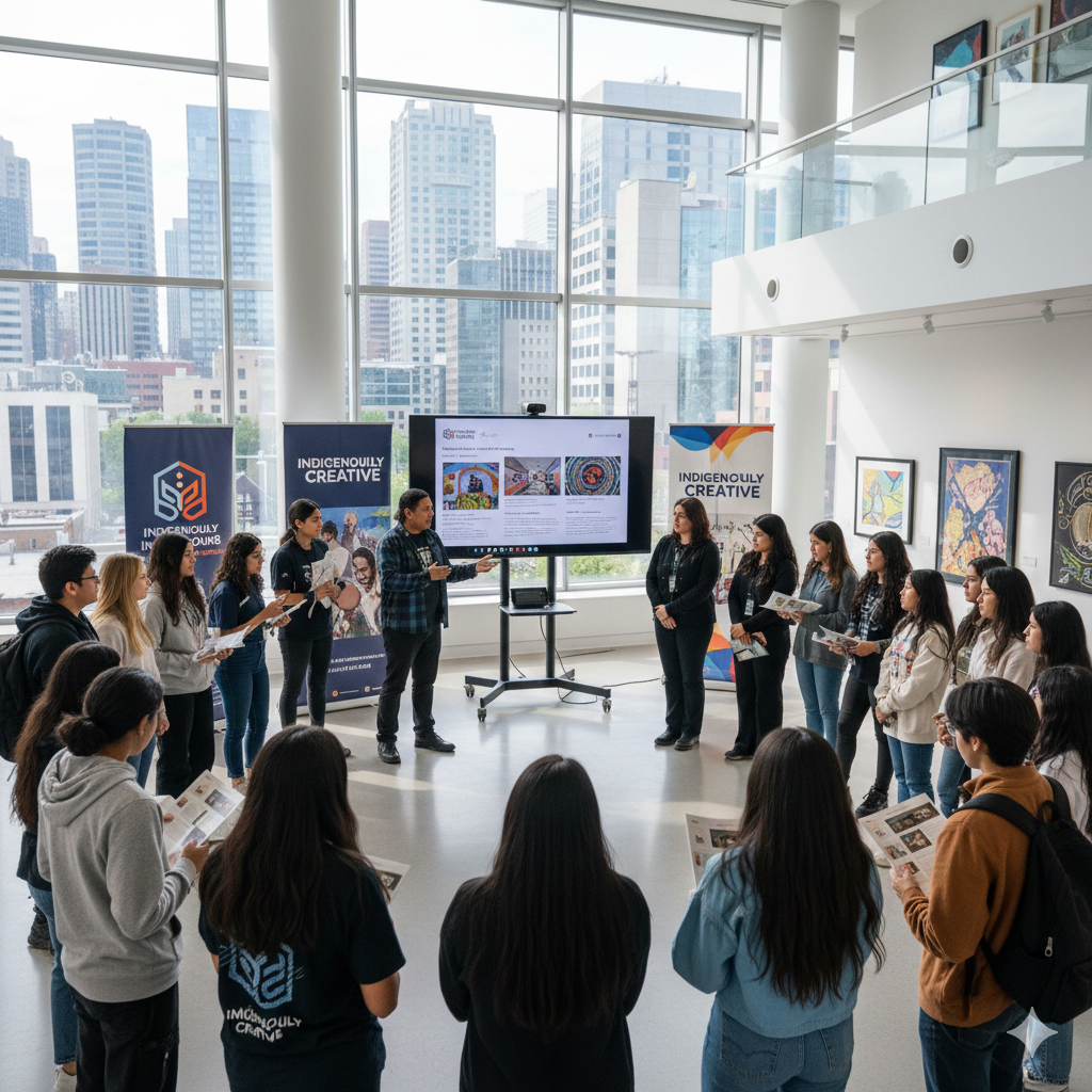 Indigenous Students participating in a Art College/University Trip that they travelled to a nearby city from their reservation