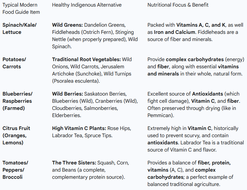 healthy produce alternatives list